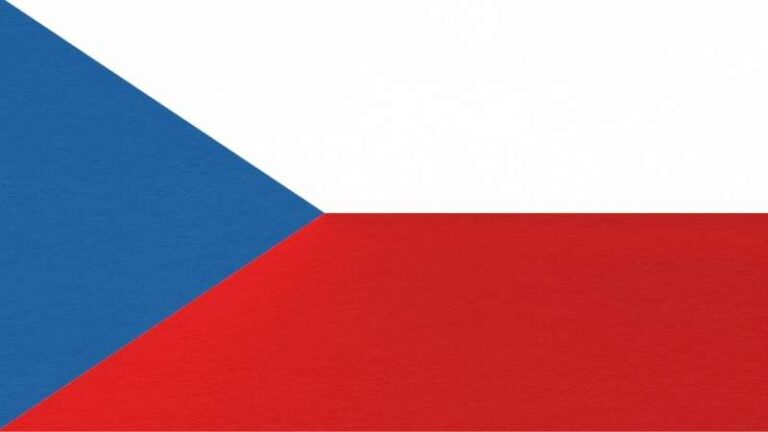 Flat Background image of the Czech Flag with White, Red & Blue