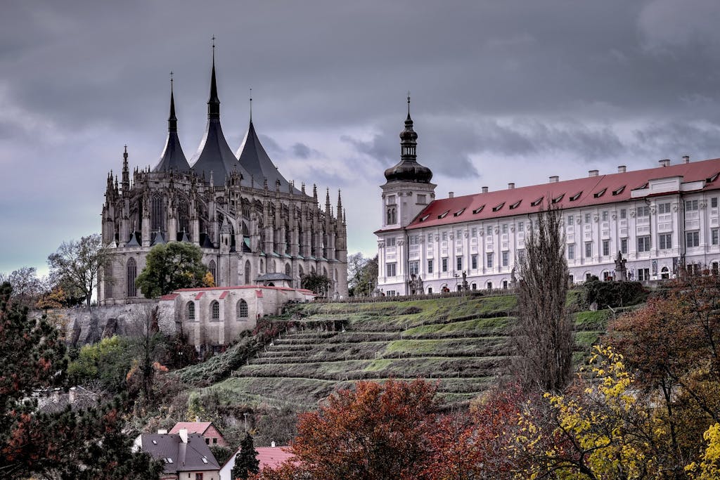 View of the St Barbara's Church in Kutna Hora